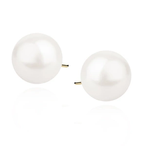 Silver (925) gold-plated earrings white pearl