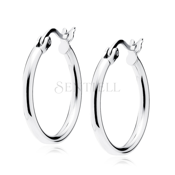 Silver (925) earrings hoops - highly polished