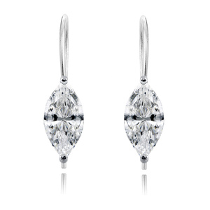 Pendientes de plata de ley 925 marquesa circonita blanca