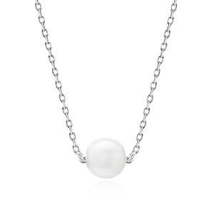 Collar de plata de ley 925 con perla