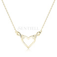 Silver (925) gold-plated necklace - heart and infinities with white zirconias