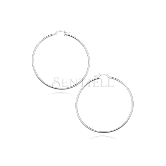 Silver (925) earrings hoops - highly polished