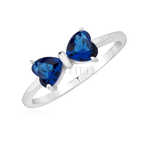 Silver (925) ring - bow with sapphire zirconia