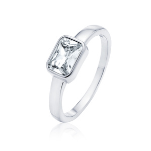 Silver (925) ring with white zirconia