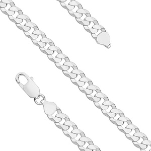 Silver (925) diamond-cut bracelet - curb extra flat Ø 180