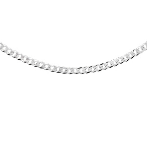 Silver (925) diamond-cut chain - curb extra flat Ø 080