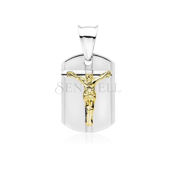 Silver (925) pendant - Jesus Christ on cross, gold-plated