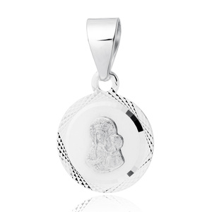 Colgante de plata de ley 925 diamond cut - Virgen María Bendita / Virgen Negra de Czestochowa