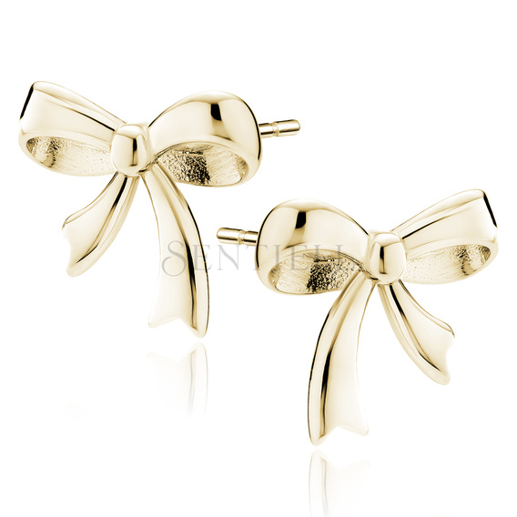 Silver (925) gold-plated earrings - bows