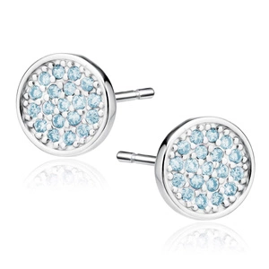 Silver (925) elegant round earrings with zirconias