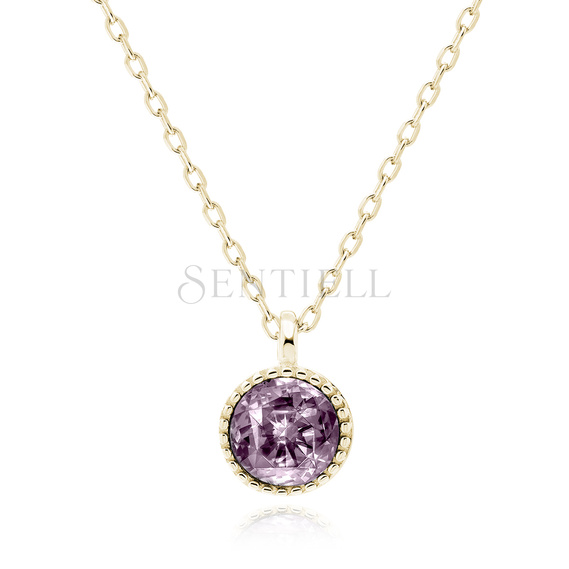 Silver (925) gold-pated necklace with amethyst zirconia