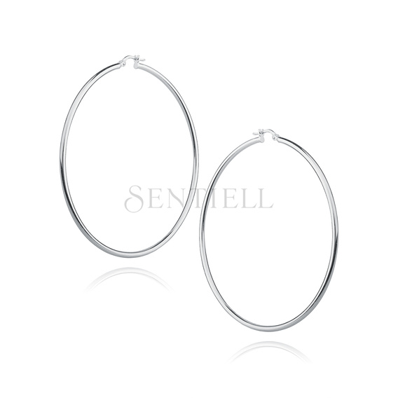 Silver (925) earrings hoops - highly polished