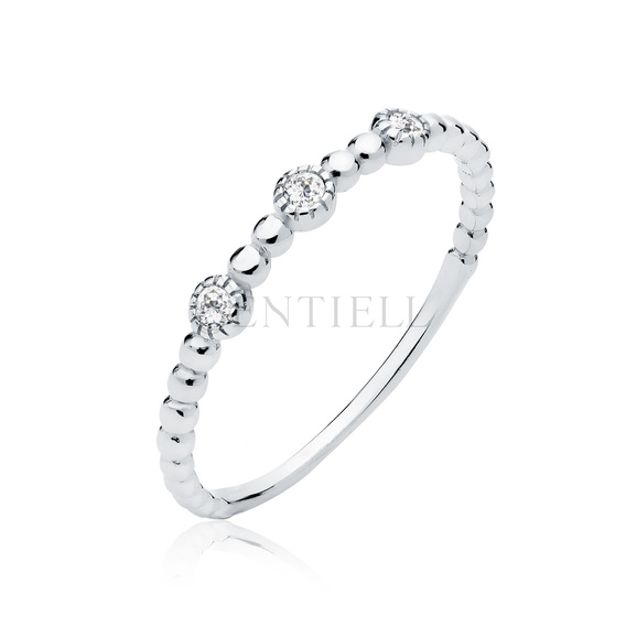 Anillo de plata de ley 925 con circonitas blancas