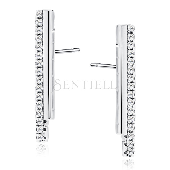 Silver (925) earring with white zirconias