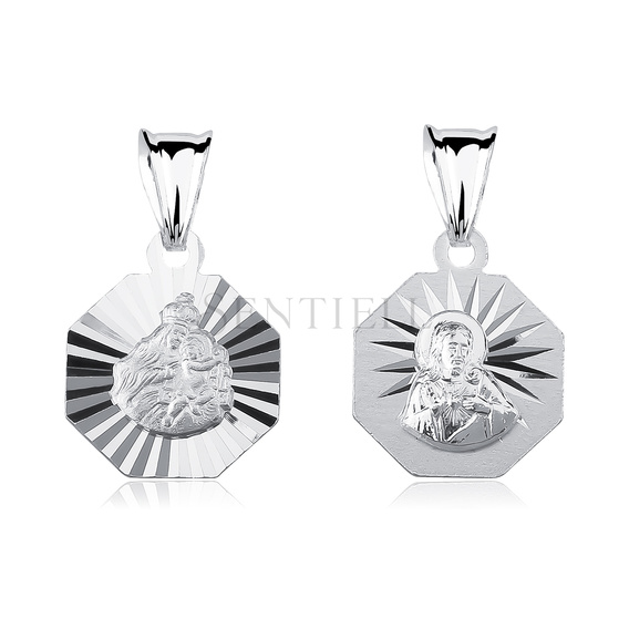 Colgante de Plata de ley 925 Jesús Cristo - Escapulario María