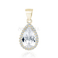 Silver (925) gold-plated pendant with white zirconia