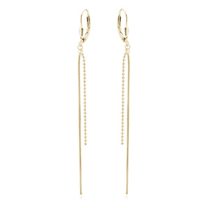 Silver (925) gold-plated earrings with chains