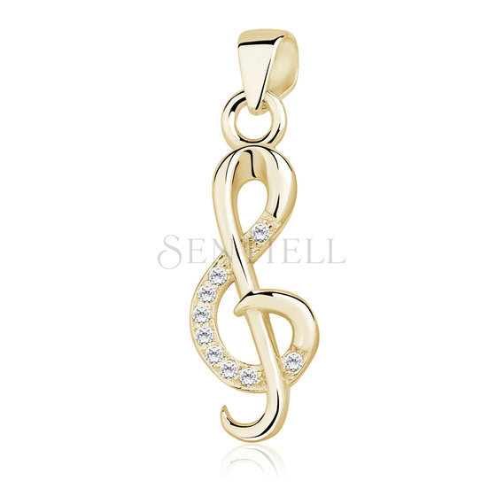 Silver (925) pendant with zirconia - treble clef