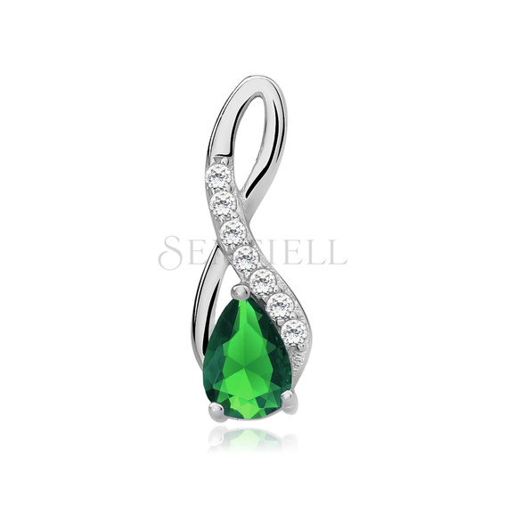 Silver (925) pendant with emerald zirconia