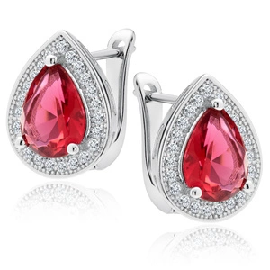 Silver (925) earrings with ruby zirconia