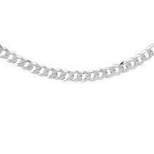 Silver (925) diamond-cut chain - curb extra flat Ø 120 rhodium-plated