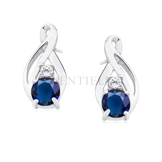 Silver (925) earrings with sapphire zirconia