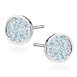 Silver (925) elegant round earrings with zirconias