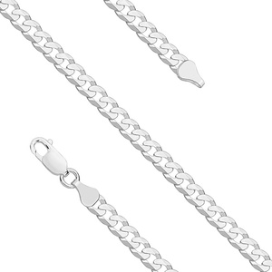 Silver (925) diamond-cut bracelet - curb extra flat Ø 140