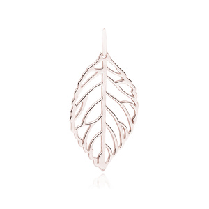 Silver (925) rose gold-plated leaf pendant