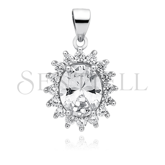 Silver (925) pendant white zirconia