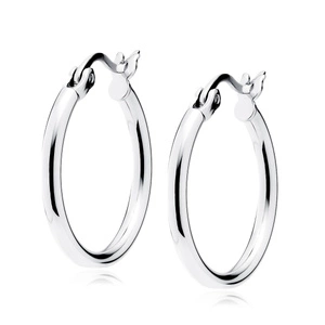 Silver (925) earrings hoops - highly polished