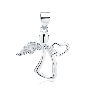 Silver (925) pendant with zirconia - angel