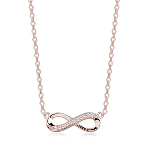 Silver (925) necklace Infinity with zirconia rose gold-plated