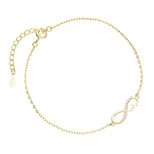 Silver (925) gold-plated bracelet, infinity with pulse