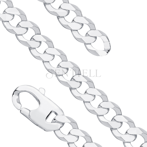 Silver (925) diamond-cut bracelet - curb extra flat Ø 300