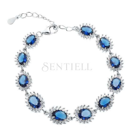 Silver (925) fashionable bracelet sapphire zirconia