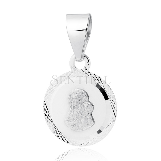 Colgante de plata de ley 925 diamond cut - Virgen María Bendita / Virgen Negra de Czestochowa
