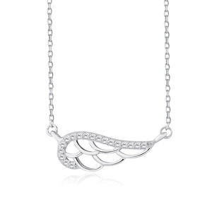 Silver (925) necklace - wing with zirconia