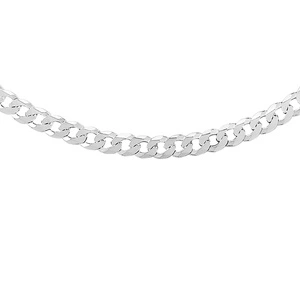 Silver (925) diamond-cut chain - curb extra flat Ø 140