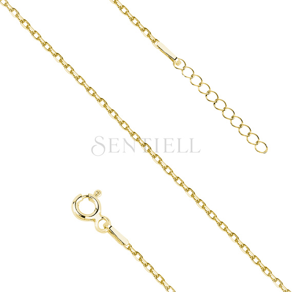 Silver (925) anklet diamond cut anchor gold-plated chain