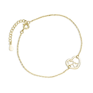 Silver (925) gold-plated bracelet - hearts