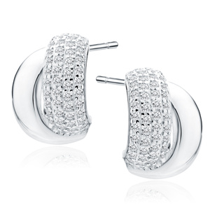 Silver (925) earrings with white zirconias