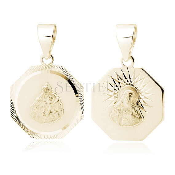 Silver (925) gold-plated pendant diamond cut - Scapular Mary / Blessed Virgin