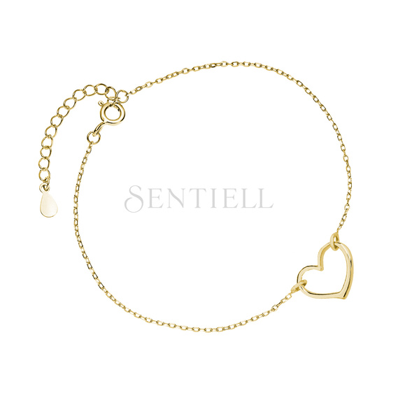 Silver (925) gold-plated bracelet - heart