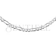 Silver (925) diamond-cut chain - figaro extra flat Ø 120 rhodium-plated