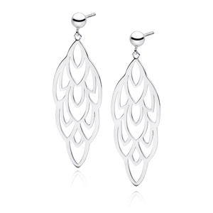 Silver (925) openwork earrings