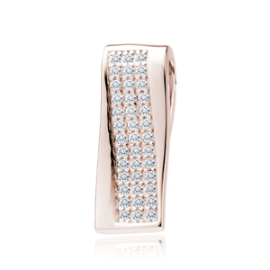 Silver (925) rose gold-plated pendant with zirconia