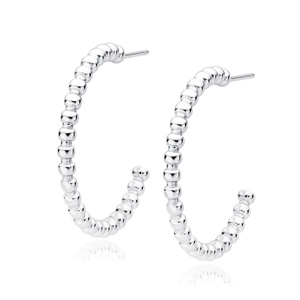 Silver (925) earrings hoops circles with balls