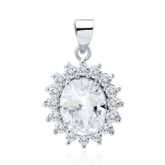 Silver (925) pendant white zirconia