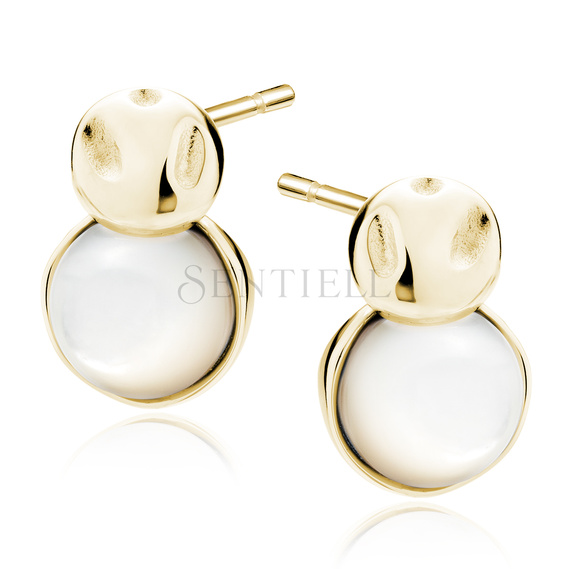 Silver (925) gold-plated earrings with Nacre